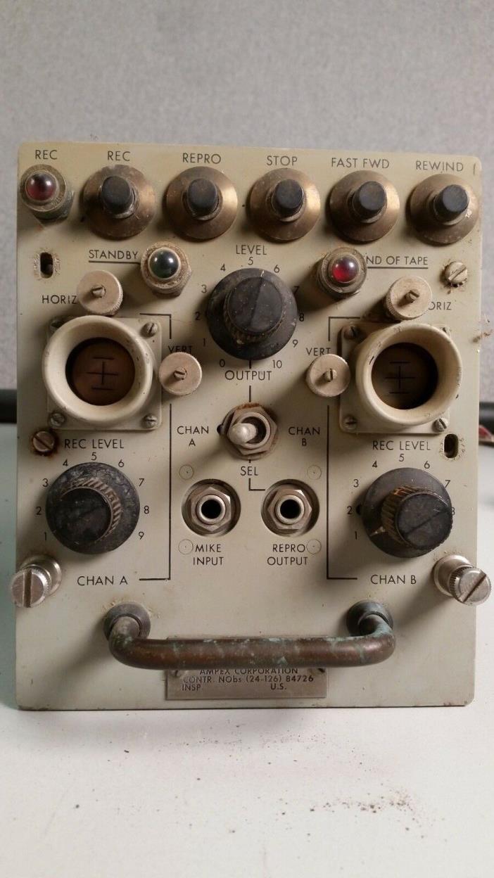 Vintage Ampex military tube  recorder control sound Rec_REP,  head very cool