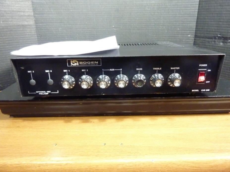 BOGEN PA AMPLIFIER MODEL CHS-60B w/ 2 MICROPHONE INPUTS SERVICED TESTED