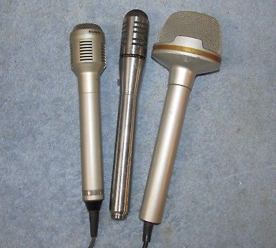 3 Vintage Stage/Stereo Mic Lot SONY 210M/REALISTIC 33-919A/MURA DX 30V J0394