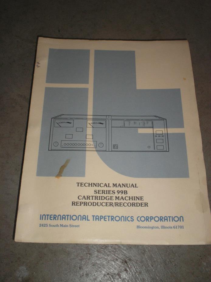 One ITC International Tapetronics Corp Cart Machine Owners Manuals