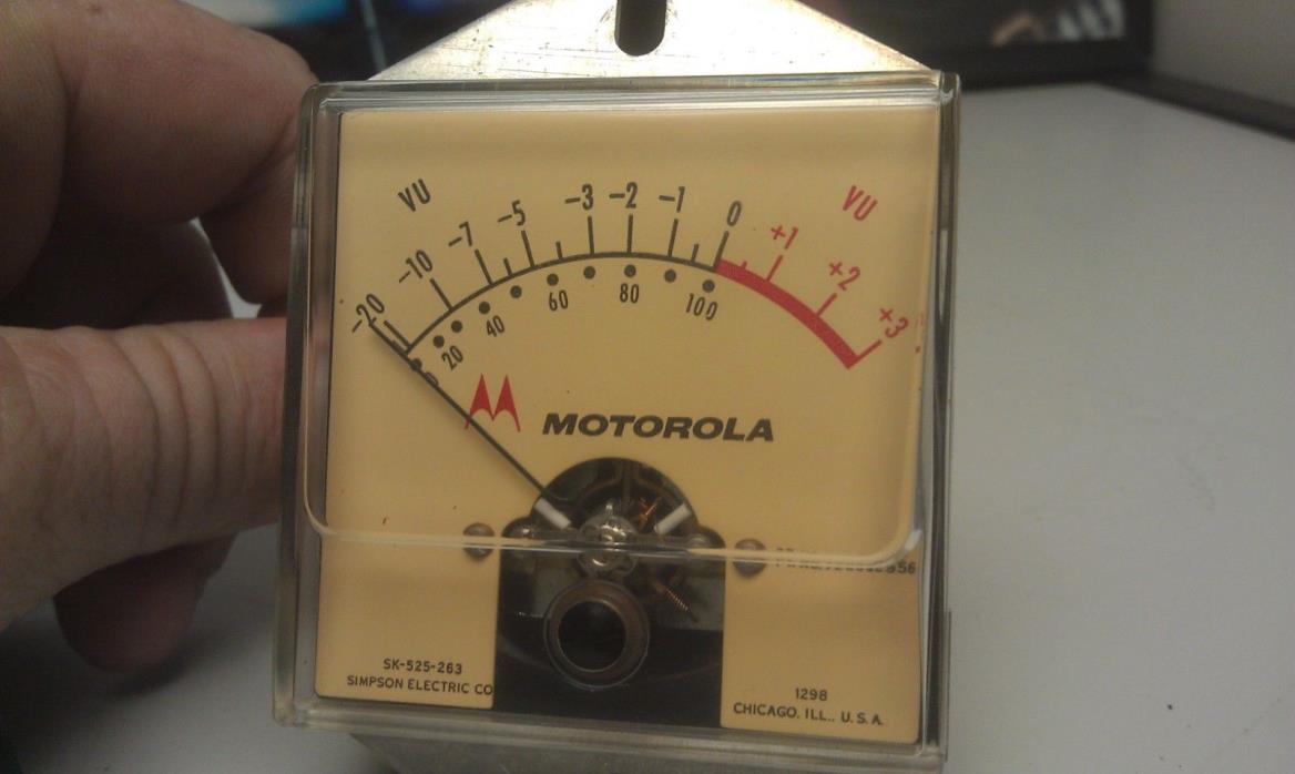Vintage 1960s Motorola VU Meter Excellent cosmetic condition.