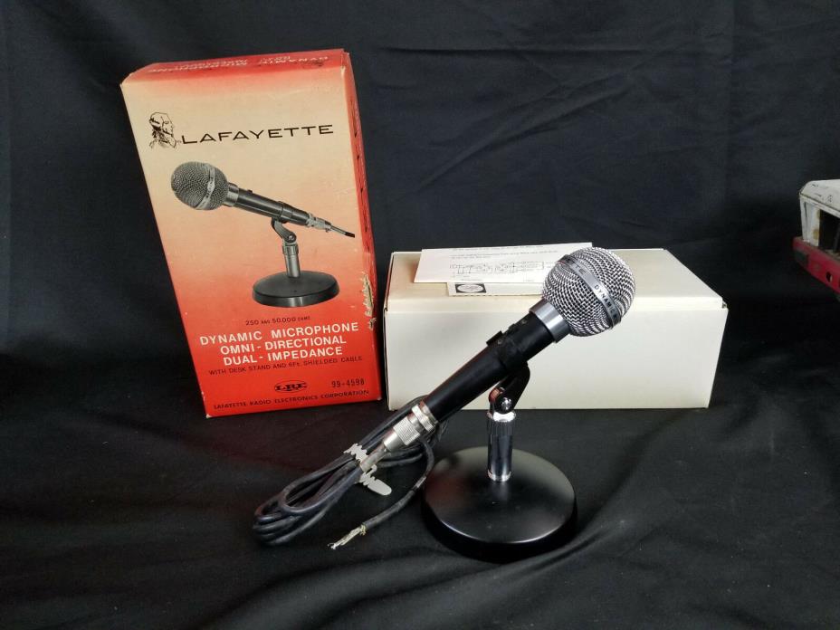 Lafayette 99-4598 Dynamic Vintage microphone in Original box used twice.