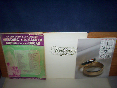 Soloist & I Will be Here + Everybody's Favorite Organ 3 Wedding Music Books Lot