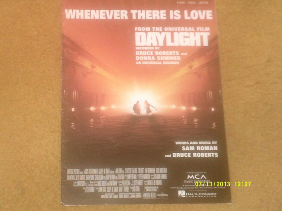 Donna Summer sheet music Whenever There Is Love from film DAYLIGHT '96 9 pp. VG+