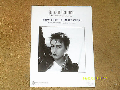 Julian Lennon sheet music Now You're in Heaven 7 pages 1989 (NM shape)