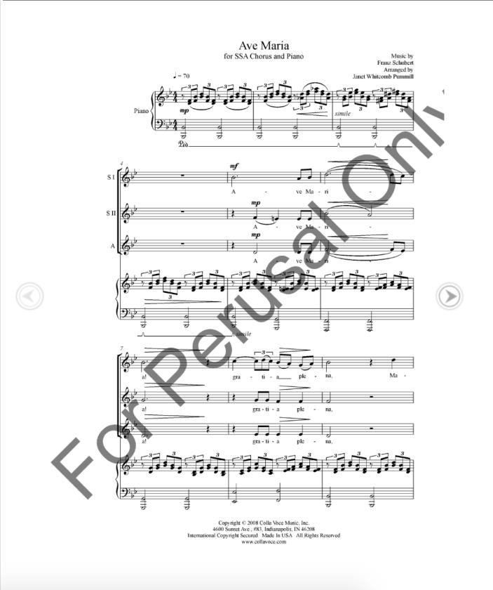 Ave Maria F. Schubert/arr. Pummill - Colla Voce Music LLC