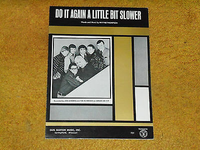 Jon & Robin sheet music Do It Again a Little Bit Slower 1967 4 pages (VG+ shape)