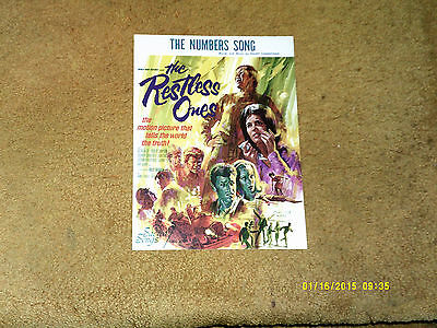 The Numbers Song  sheet music from film THE RESTLESS ONES ('65) 3 pages (NM)