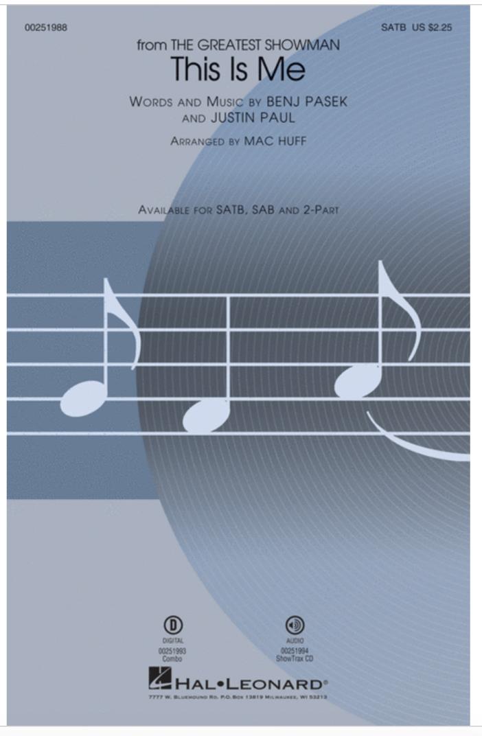 This Is Me from The Greatest Showman Sheet Music