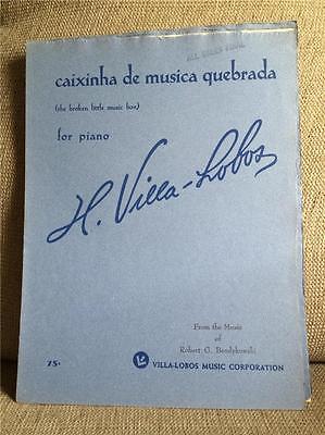 Villa-Lobos sheet music Caixinha de musica... Piano early print nice folio