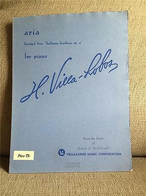 Villa-Lobos sheet music aria from Bachianas 4 Piano early print nice folio