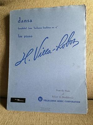 Villa-Lobos sheet music dansa (miudinho) Bachinas Piano early print nice folio