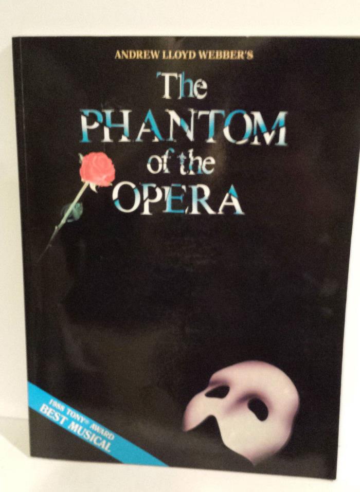 Phantom Opera Andrew Lloyd Webber 1988 9 song book paperback