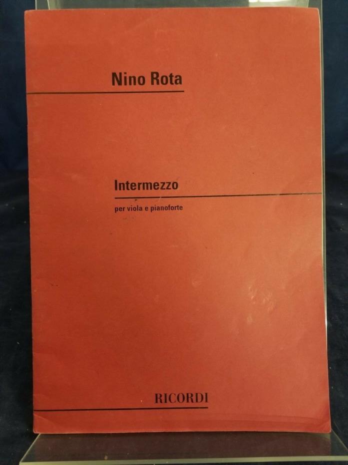 Nino Rota - Intermezzo for Viola & Pianoforte Ricordi sheet music VG PB 181107