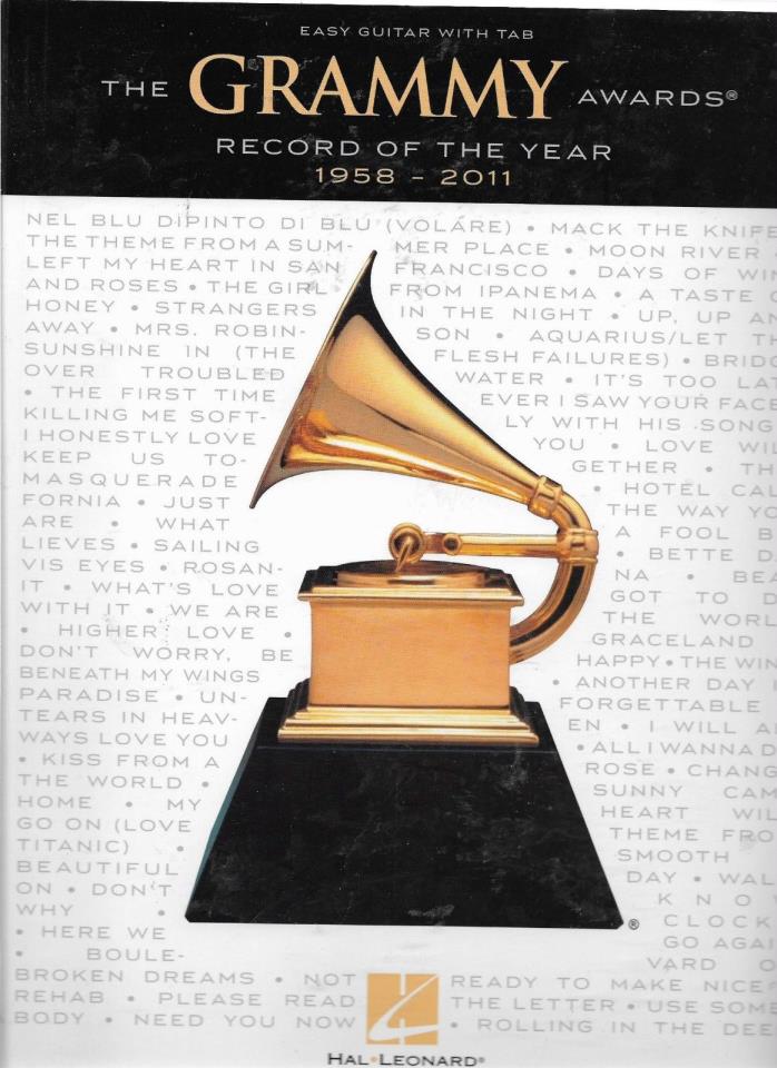 The Grammy Awards Record of the Year 1958-2011 Sheet Music Easy Guitar