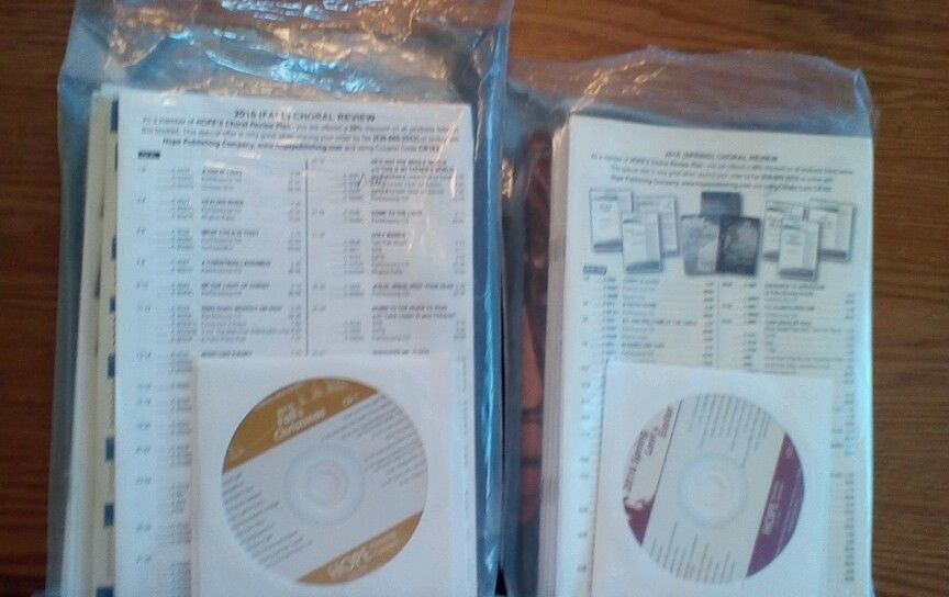 HOPE PUBLISHING CHORAL PACKETS,SPRING&FALL 2016;'17,'18;190 NEW ANTHEMS,15 CD'S