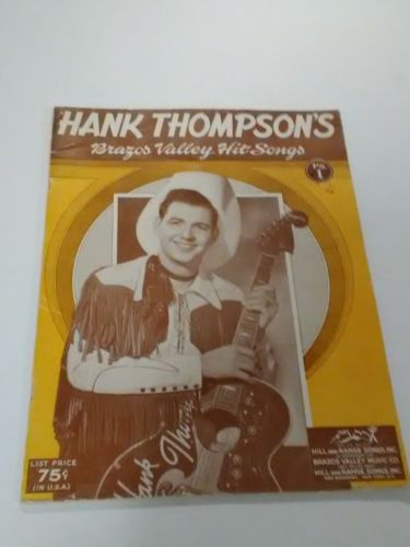 Hank Thompson's Brazos Valley Hit Songs country music song book 1954 RARE