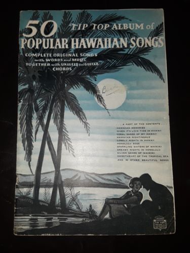 Antique Tip Top Album Of Popular Hawaiian Songs Words-Ukulele-Guitar