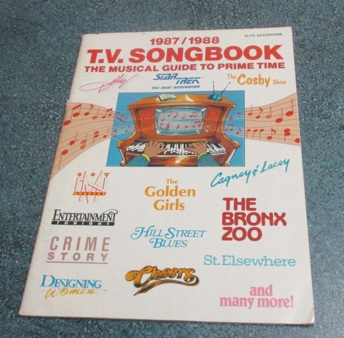 T.V. 1987-1988 Music Song Book for ALTO SAX STAR TREK/CHEERS/HILL STREET BLUES +
