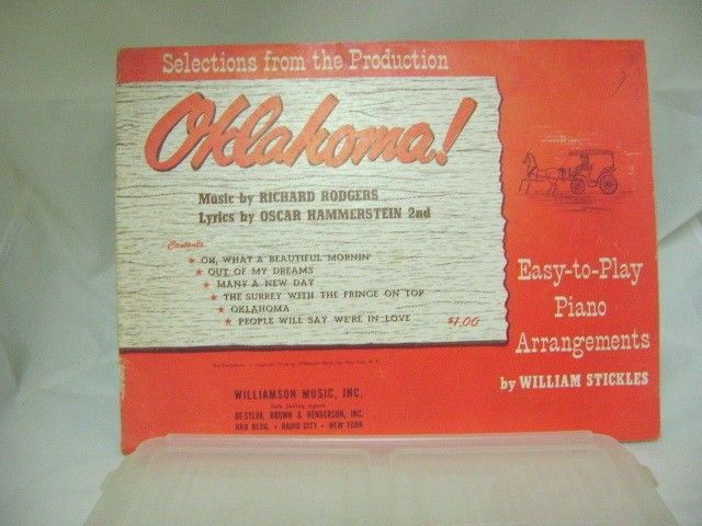 Music- Oklahoma Musical Production -Easy-to-Play Piano Arrangements-1943/1956