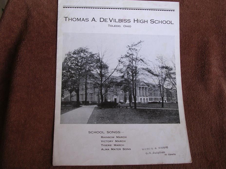 Thomas A DeVilbiss High School-Toledo OH/4 School Songs/8 Page Folio/Cover Photo