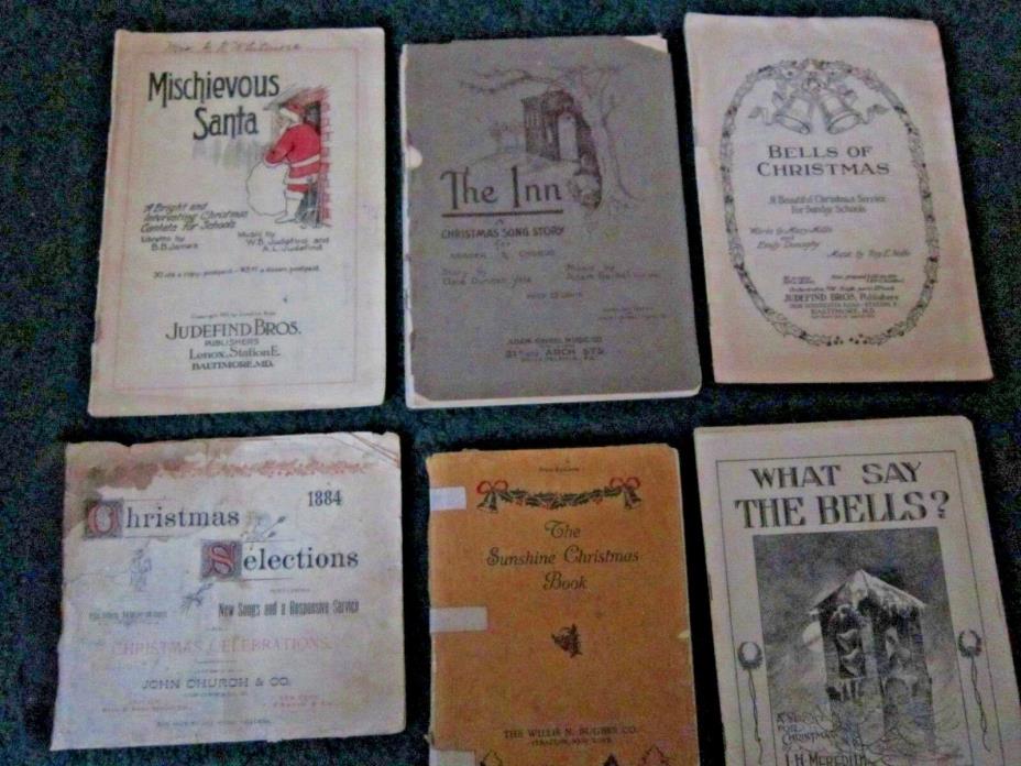 8 CHRISTMAS MUSIC BOOKS - VINTAGE - 1884 AND OTHER OLD DATES