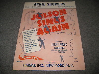 Vintage Sheet Music - Aprils Showers Al Jolson Sings Again 1921