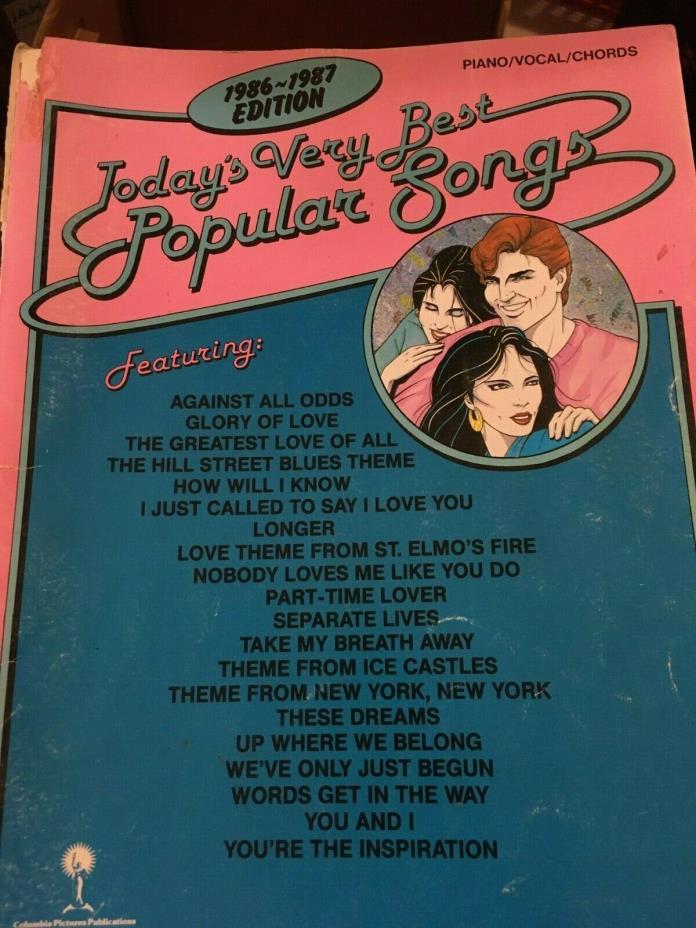 1986-8 Today's Very Best Popular Songs Vocals Chords Piano Sheet Music Song Book