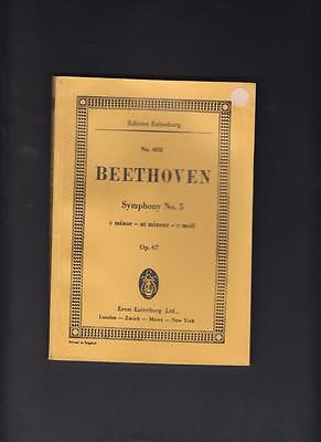 Beethoven Symphony No 5 C Minor Op67 Sheet Music 5x7 Booklet