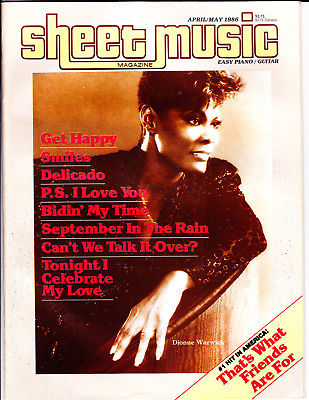 Sheet Music Magazine Easy Piano/Guitar April/May 1986 Dionne Warwick