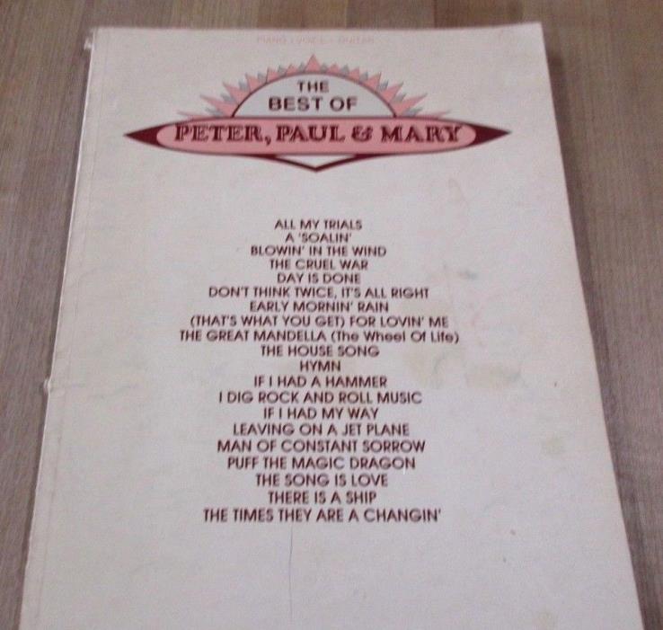 The Best of  Peter Paul & Mary Piano Voice Guitar book