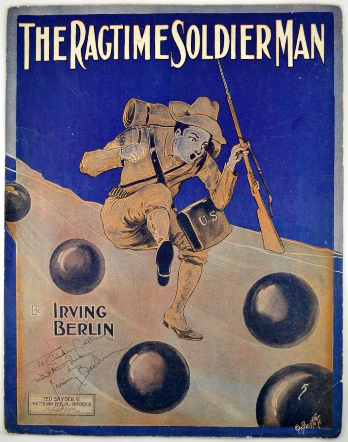 The Ragtime Soldier Man Signed By Irving Berlin EH Pheiffer Art 1912 Sheet Music