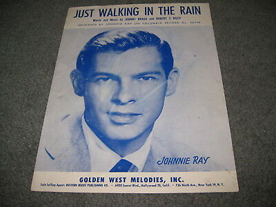 Vintage Sheet Music - Just walking in the rain Johnie Ray 1953