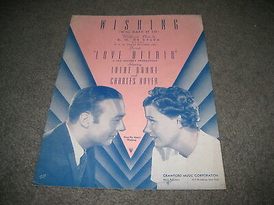 Vintage Sheet Music - Wishing will make it so Love Affair Irene Dunne 1939