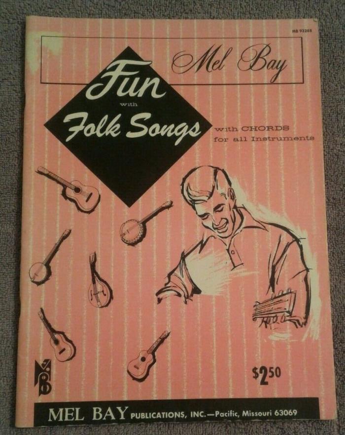 Mel Bay Fun With Folk Songs With Chords For Guitar Ukelele Banjo Mandolin 1963