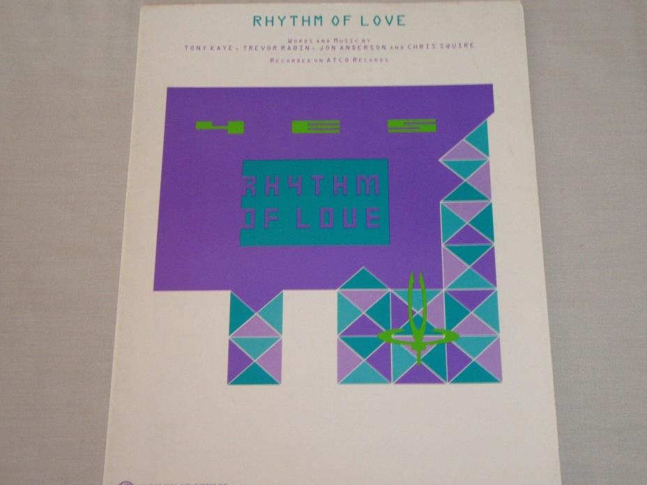 YES RHYTHM OF LOVE Rare Yes 1989 Sheet Music TREVOR RABIN, JON ANDERSON, SQUIRE