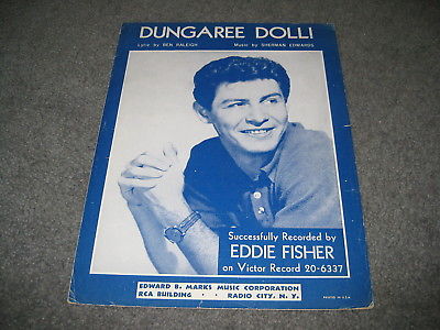 Vintage Sheet Music - Dungaree Doll! Eddie Fisher 1955