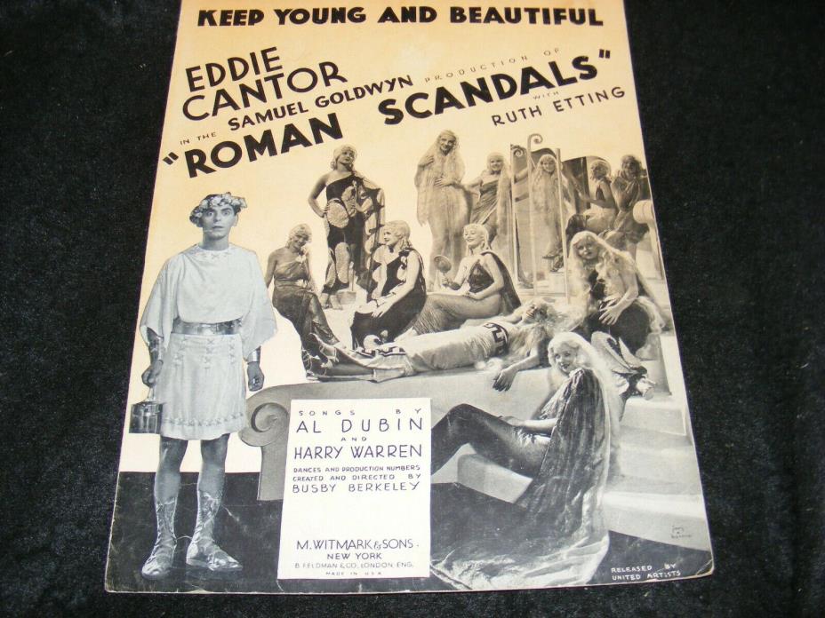 Framable Eddie Cantor ORGY Photo Sheet Music ROMAN SCANDALS Ruth Etting 1933 Fun