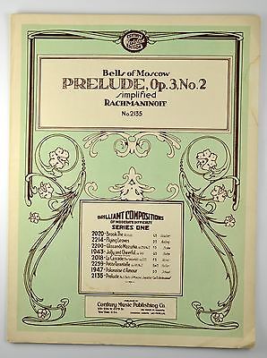 Bells of Moscow Prelude Op. 3 No.2 Simplified Rachmaninoff  1922 sheet music