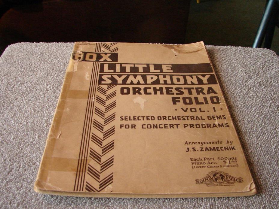 Fox Little Symphony Orchestra Folio, vol. 1, for Concert Programs 1934