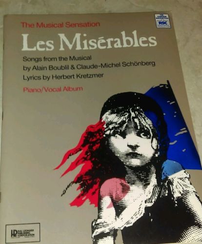 Let Miserables piano vocal sheet music book 12 songs EUC
