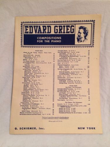 Hochzeitstag Auf Troldhaugen Jour De Noces Wedding Day 1932 Edvard Grieg Sheet