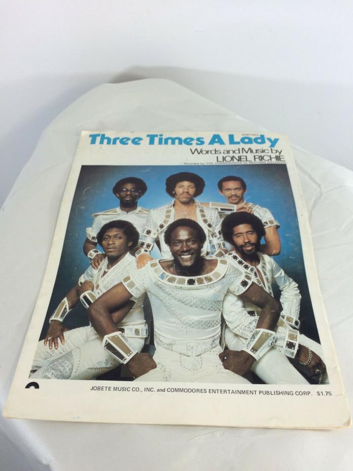 THREE TIMES A LADY-COMMODORES-LIONEL RICHIE WORDS & SHEET MUSIC-1978