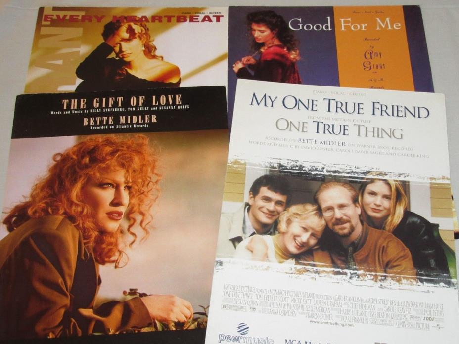 Sheet Music 4PC AMY GRANT Every Heartbeat, Good for Me BETTE MIDLER TRUE FRIEND