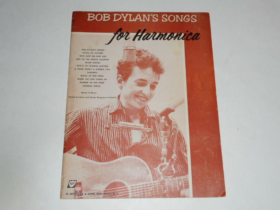 Bob Dylan's Songs For Harmonica 1964 Songbook Sheet Music w/Lyrics & Chords