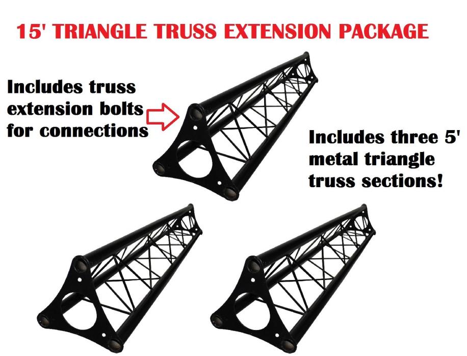 3x 5ft Lighting Triangle Bolted Truss 15' span Stand Universal DJ Metal 5' NEW