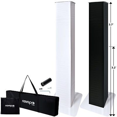 Novopro PS1XL White Variable Height DJ Podium w White/Black Scrims & Bag 2 Pack