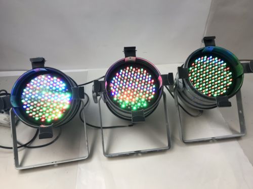 Three American DJ P64 LED Plus Lights Painted White