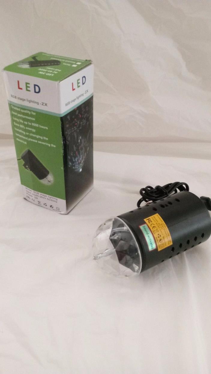 RGB Stage Light 3W Colorful LED Crystal Rotating Lamp DJ Disco Voice-activated