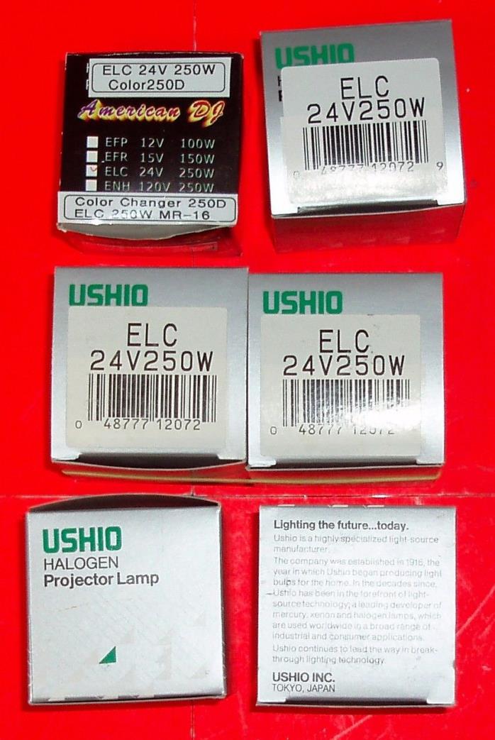 Six (6) USHIO ELC Projector Lamps (from DJ/Stage/Event Lighting inventory)